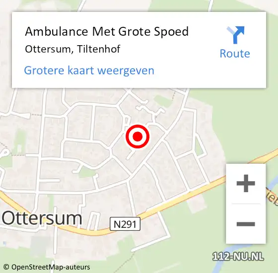 Locatie op kaart van de 112 melding: Ambulance Met Grote Spoed Naar Ottersum, Tiltenhof op 28 oktober 2018 19:46