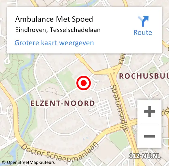 Locatie op kaart van de 112 melding: Ambulance Met Spoed Naar Eindhoven, Tesselschadelaan op 29 oktober 2018 00:51