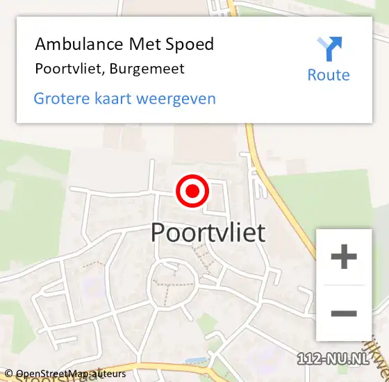 Locatie op kaart van de 112 melding: Ambulance Met Spoed Naar Poortvliet, Burgemeet op 29 oktober 2018 02:14