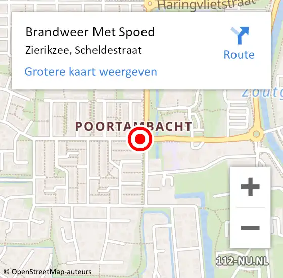 Locatie op kaart van de 112 melding: Brandweer Met Spoed Naar Zierikzee, Scheldestraat op 29 oktober 2018 07:50