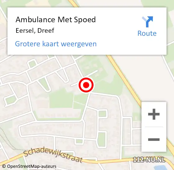 Locatie op kaart van de 112 melding: Ambulance Met Spoed Naar Eersel, Dreef op 29 oktober 2018 09:29