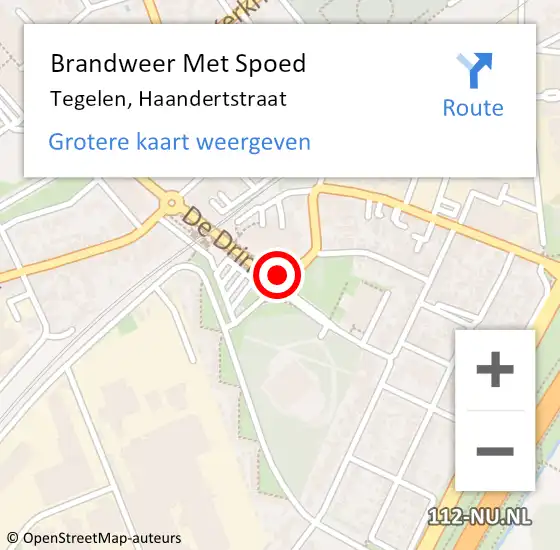 Locatie op kaart van de 112 melding: Brandweer Met Spoed Naar Tegelen, Haandertstraat op 29 oktober 2018 10:54