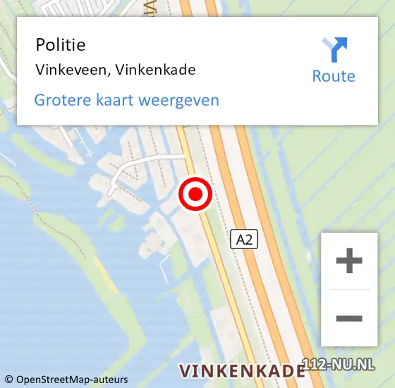 Locatie op kaart van de 112 melding: Politie Vinkeveen, Vinkenkade op 29 oktober 2018 11:00