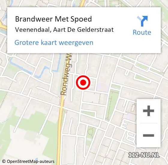 Locatie op kaart van de 112 melding: Brandweer Met Spoed Naar Veenendaal, Aart De Gelderstraat op 29 oktober 2018 17:05