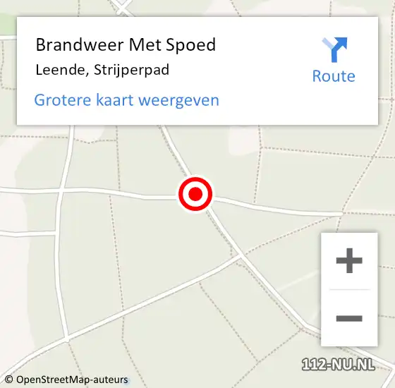 Locatie op kaart van de 112 melding: Brandweer Met Spoed Naar Leende, Strijperpad op 29 oktober 2018 17:28