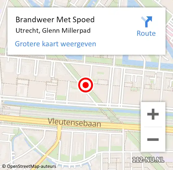 Locatie op kaart van de 112 melding: Brandweer Met Spoed Naar Utrecht, Glenn Millerpad op 29 oktober 2018 18:21