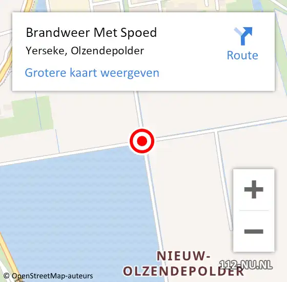 Locatie op kaart van de 112 melding: Brandweer Met Spoed Naar Yerseke, Olzendepolder op 29 oktober 2018 18:52