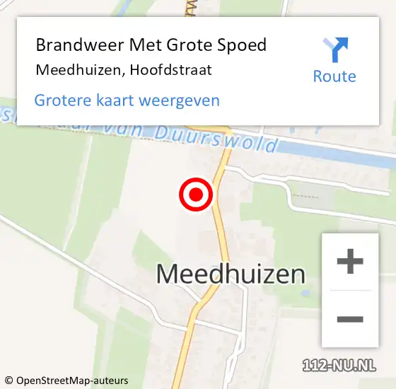 Locatie op kaart van de 112 melding: Brandweer Met Grote Spoed Naar Meedhuizen, Hoofdstraat op 13 maart 2014 09:18