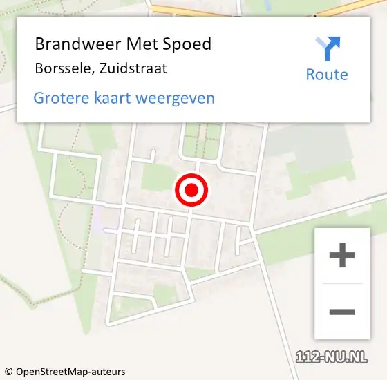 Locatie op kaart van de 112 melding: Brandweer Met Spoed Naar Borssele, Zuidstraat op 29 oktober 2018 21:23