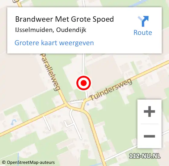 Locatie op kaart van de 112 melding: Brandweer Met Grote Spoed Naar IJsselmuiden, Oudendijk op 30 oktober 2018 10:47