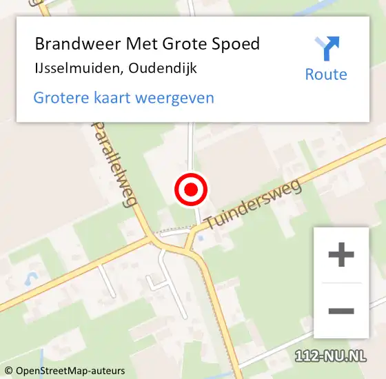 Locatie op kaart van de 112 melding: Brandweer Met Grote Spoed Naar IJsselmuiden, Oudendijk op 30 oktober 2018 10:49