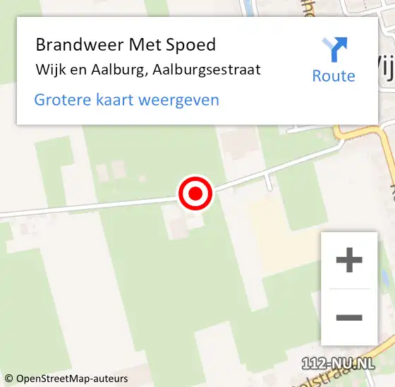 Locatie op kaart van de 112 melding: Brandweer Met Spoed Naar Wijk en Aalburg, Aalburgsestraat op 30 oktober 2018 11:43