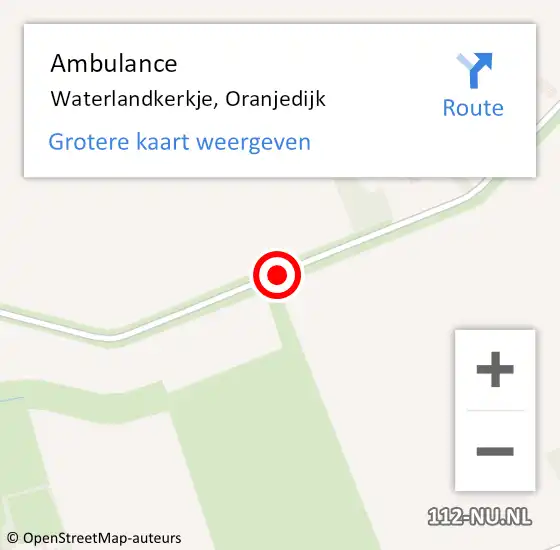 Locatie op kaart van de 112 melding: Ambulance Waterlandkerkje, Oranjedijk op 30 oktober 2018 12:38