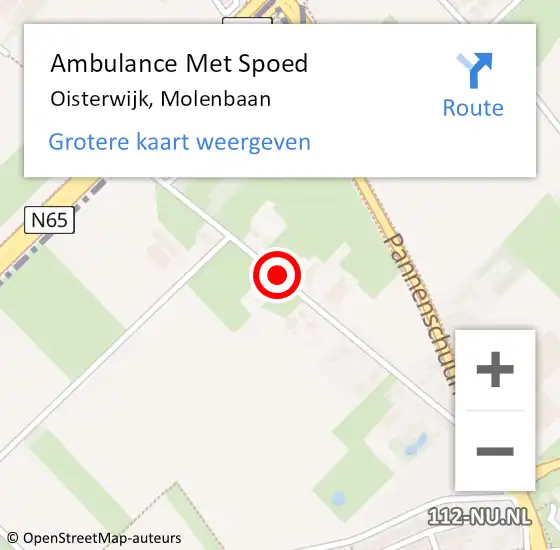 Locatie op kaart van de 112 melding: Ambulance Met Spoed Naar Oisterwijk, Molenbaan op 30 oktober 2018 17:27