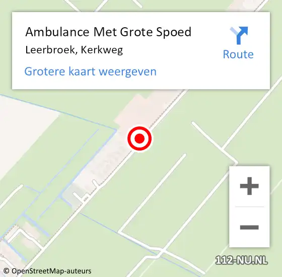 Locatie op kaart van de 112 melding: Ambulance Met Grote Spoed Naar Leerbroek, Kerkweg op 30 oktober 2018 20:16