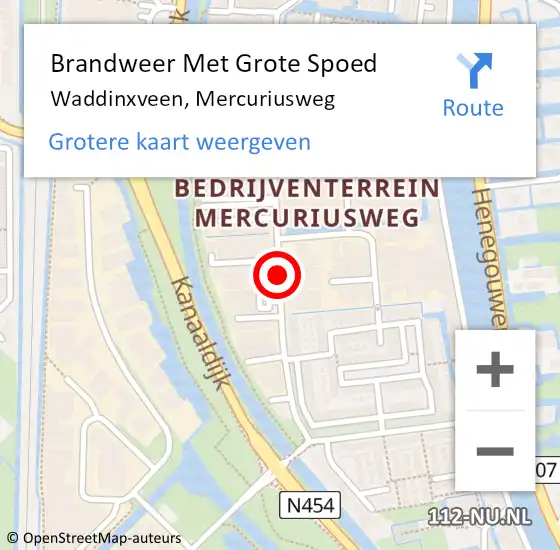 Locatie op kaart van de 112 melding: Brandweer Met Grote Spoed Naar Waddinxveen, Mercuriusweg op 13 maart 2014 10:45