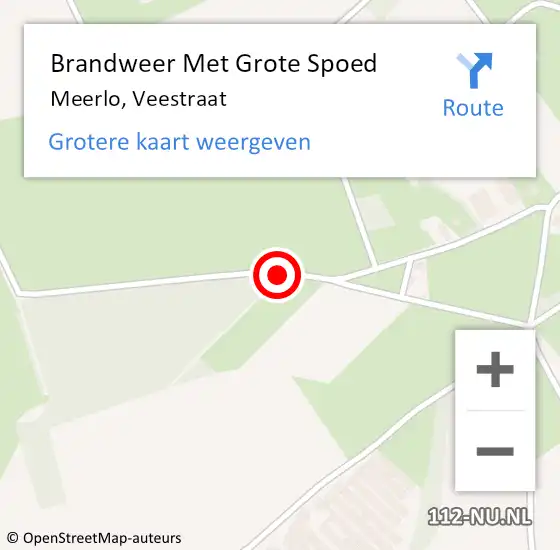 Locatie op kaart van de 112 melding: Brandweer Met Grote Spoed Naar Meerlo, Veestraat op 30 oktober 2018 20:45