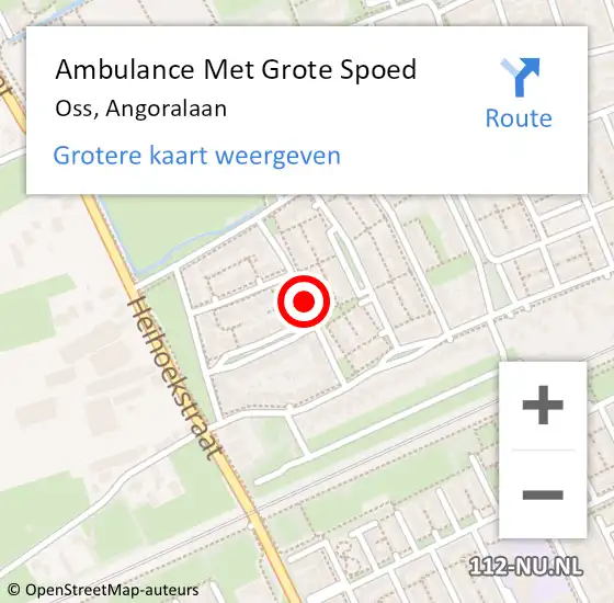 Locatie op kaart van de 112 melding: Ambulance Met Grote Spoed Naar Oss, Angoralaan op 31 oktober 2018 03:08