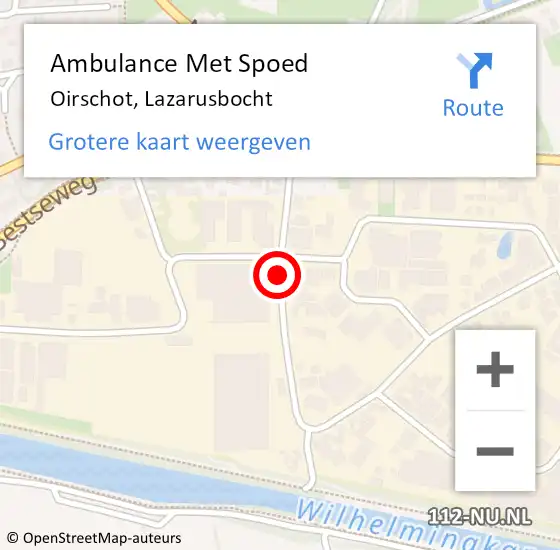 Locatie op kaart van de 112 melding: Ambulance Met Spoed Naar Oirschot, Lazarusbocht op 31 oktober 2018 09:19