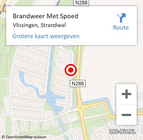 Locatie op kaart van de 112 melding: Brandweer Met Spoed Naar Vlissingen, Strandwal op 31 oktober 2018 09:33