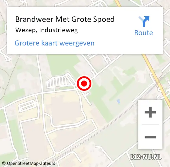 Locatie op kaart van de 112 melding: Brandweer Met Grote Spoed Naar Wezep, Industrieweg op 31 oktober 2018 10:46