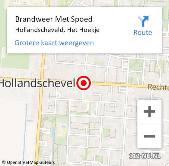 Locatie op kaart van de 112 melding: Brandweer Met Spoed Naar Hollandscheveld, Het Hoekje op 31 oktober 2018 11:28
