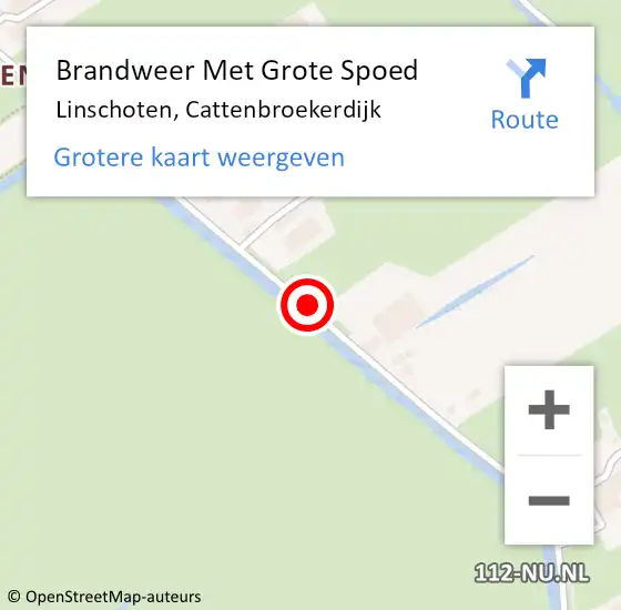 Locatie op kaart van de 112 melding: Brandweer Met Grote Spoed Naar Linschoten, Cattenbroekerdijk op 31 oktober 2018 11:41