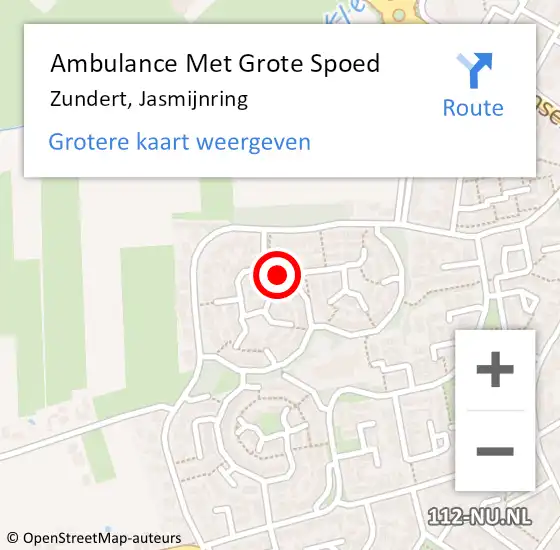 Locatie op kaart van de 112 melding: Ambulance Met Grote Spoed Naar Zundert, Jasmijnring op 31 oktober 2018 12:35