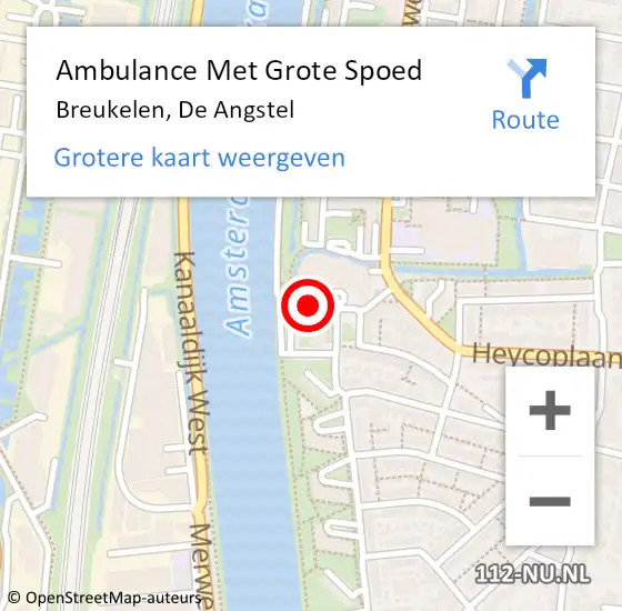 Locatie op kaart van de 112 melding: Ambulance Met Grote Spoed Naar Breukelen, De Angstel op 31 oktober 2018 12:58