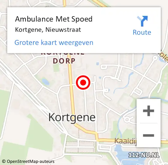 Locatie op kaart van de 112 melding: Ambulance Met Spoed Naar Kortgene, Nieuwstraat op 31 oktober 2018 16:52