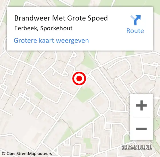 Locatie op kaart van de 112 melding: Brandweer Met Grote Spoed Naar Eerbeek, Sporkehout op 31 oktober 2018 16:53
