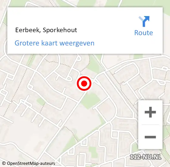 Locatie op kaart van de 112 melding:  Eerbeek, Sporkehout op 31 oktober 2018 16:54