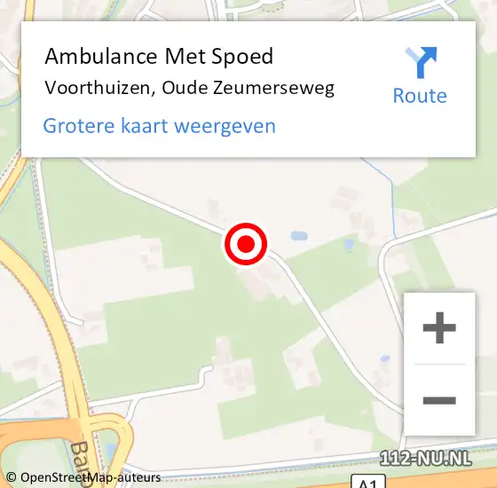 Locatie op kaart van de 112 melding: Ambulance Met Spoed Naar Voorthuizen, Oude Zeumerseweg op 31 oktober 2018 17:14