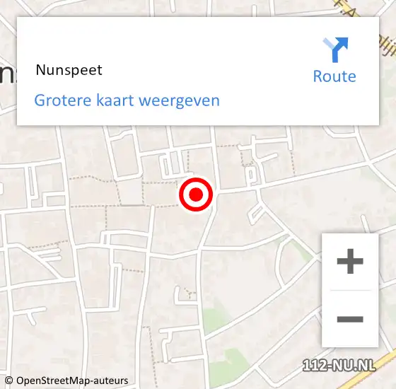 Locatie op kaart van de 112 melding:  Nunspeet op 31 oktober 2018 20:02