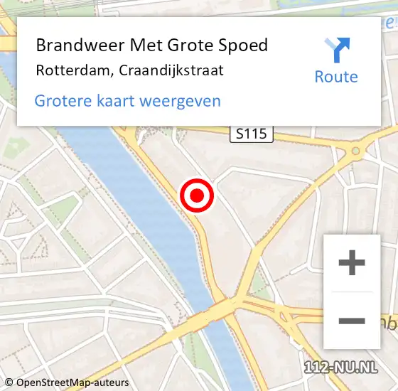 Locatie op kaart van de 112 melding: Brandweer Met Grote Spoed Naar Rotterdam, Craandijkstraat op 31 oktober 2018 22:36