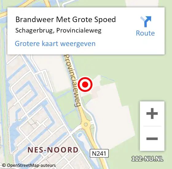 Locatie op kaart van de 112 melding: Brandweer Met Grote Spoed Naar Schagerbrug, Provincialeweg op 13 maart 2014 12:16