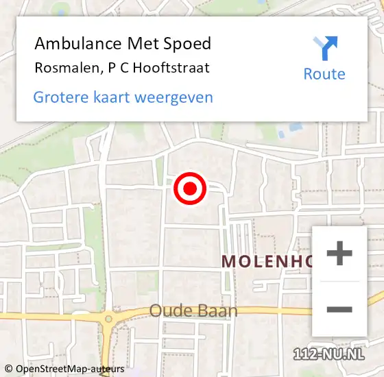 Locatie op kaart van de 112 melding: Ambulance Met Spoed Naar Rosmalen, P C Hooftstraat op 1 november 2018 04:50