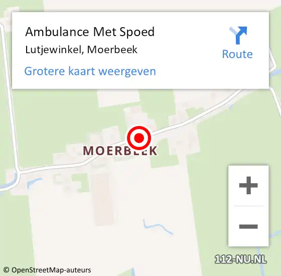 Locatie op kaart van de 112 melding: Ambulance Met Spoed Naar Lutjewinkel, Moerbeek op 1 november 2018 06:32