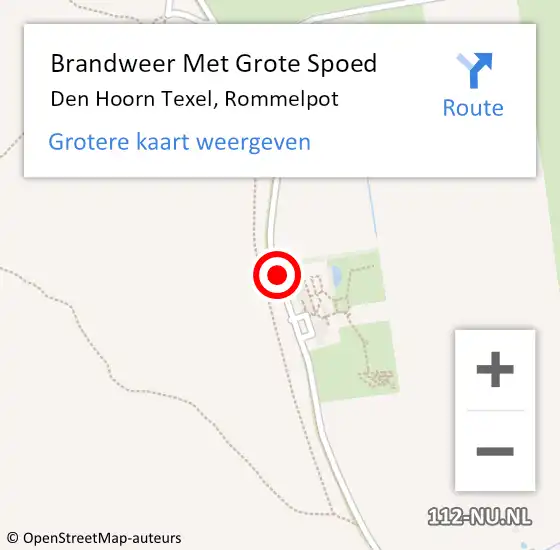 Locatie op kaart van de 112 melding: Brandweer Met Grote Spoed Naar Den Hoorn Texel, Rommelpot op 13 maart 2014 12:26