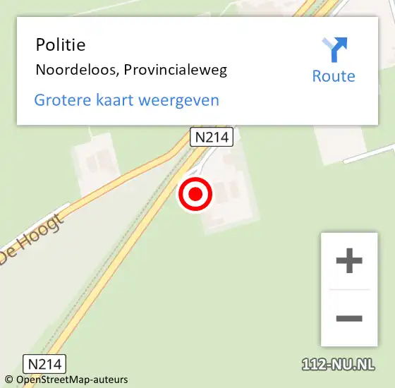 Locatie op kaart van de 112 melding: Politie Noordeloos, Provincialeweg op 1 november 2018 09:17