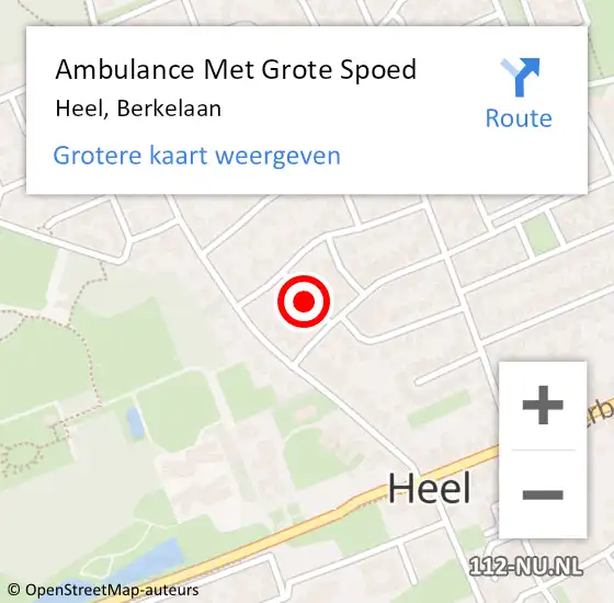 Locatie op kaart van de 112 melding: Ambulance Met Grote Spoed Naar Heel, Berkelaan op 1 november 2018 10:33