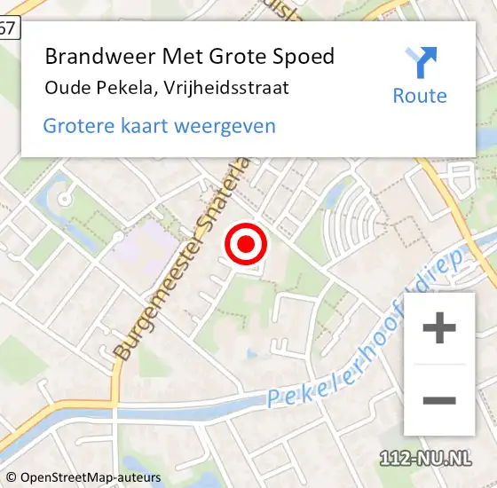 Locatie op kaart van de 112 melding: Brandweer Met Grote Spoed Naar Oude Pekela, Vrijheidsstraat op 1 november 2018 11:12