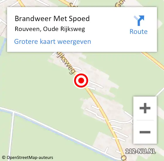 Locatie op kaart van de 112 melding: Brandweer Met Spoed Naar Rouveen, Oude Rijksweg op 1 november 2018 12:37