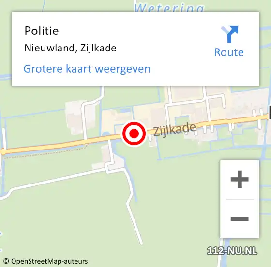 Locatie op kaart van de 112 melding: Politie Nieuwland, Zijlkade op 1 november 2018 13:14