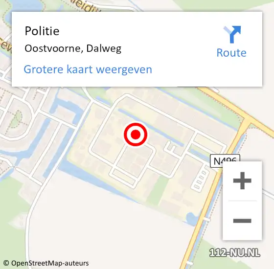 Locatie op kaart van de 112 melding: Politie Oostvoorne, Dalweg op 1 november 2018 13:33