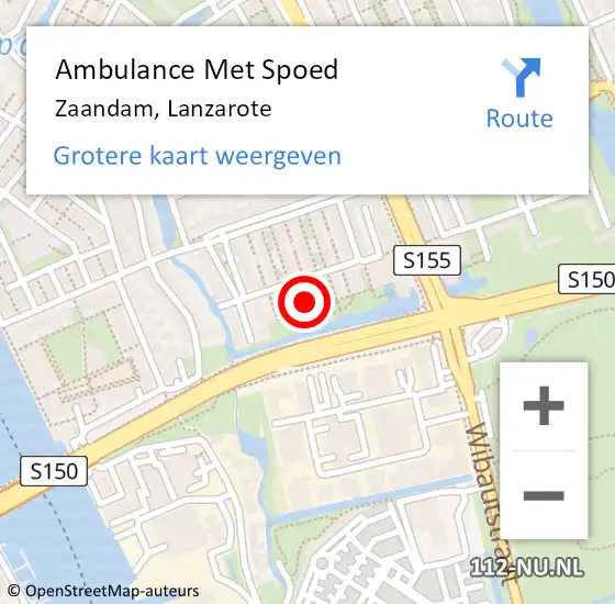 Locatie op kaart van de 112 melding: Ambulance Met Spoed Naar Zaandam, Lanzarote op 25 september 2013 10:43