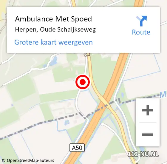 Locatie op kaart van de 112 melding: Ambulance Met Spoed Naar Herpen, Oude Schaijkseweg op 1 november 2018 17:19