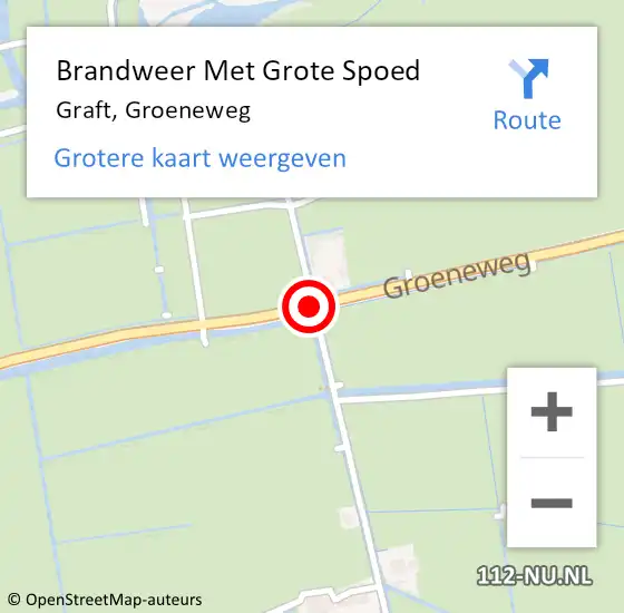 Locatie op kaart van de 112 melding: Brandweer Met Grote Spoed Naar Graft, Groeneweg op 1 november 2018 17:22