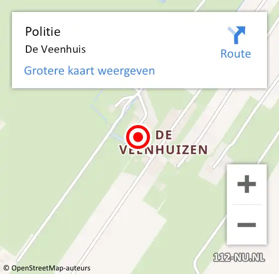 Locatie op kaart van de 112 melding: Politie De Veenhuis op 1 november 2018 17:47