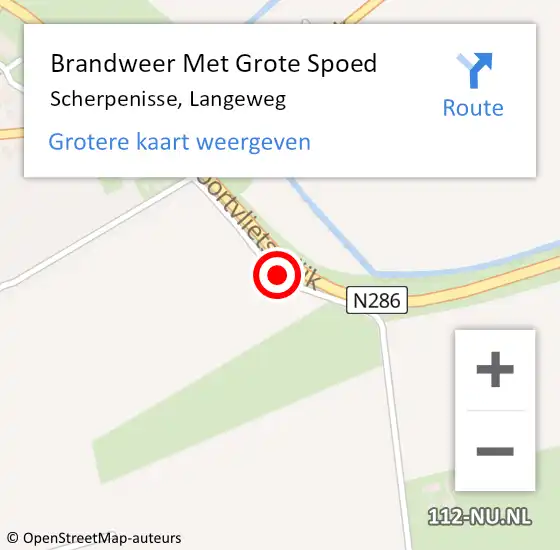 Locatie op kaart van de 112 melding: Brandweer Met Grote Spoed Naar Scherpenisse, Langeweg op 1 november 2018 19:51